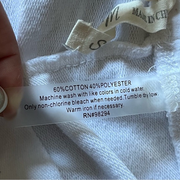 White Cotton Capri Pants | Onque Casuals | Size Medium - Picture 3 of 5